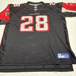 Atlanta Falcons Warrick Dunn #28 Reebok NFL Football Black Jersey Men’s 2XL
